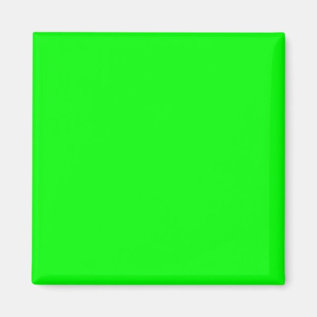 Lime Green 00FF00 Colour, With Option to Add Image Magnet (Front)