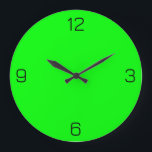 Lime Green 00FF00 Colour - With Option to Add Name Large Clock<br><div class="desc">Add a name, initials or some text, or keep the colour alone. Colour coordinates with other items in the store based on the name and the HEX code (six-digit hex triplet) shown. Use this code to mix, match and customise any other item to go with this, or to add to...</div>