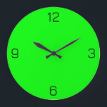 Lime Green 00FF00 Colour - With Option to Add Name Large Clock<br><div class="desc">Add a name, initials or some text, or keep the colour alone. Colour coordinates with other items in the store based on the name and the HEX code (six-digit hex triplet) shown. Use this code to mix, match and customise any other item to go with this, or to add to...</div>