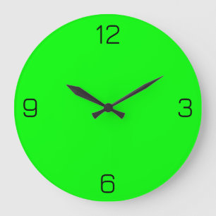 Lime Green 00FF00 Colour - With Option to Add Name Large Clock