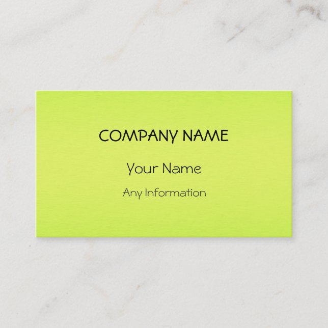 Lime Green Abstract Art Business Card (Front)
