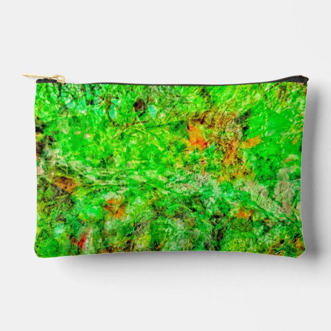 Lime green abstract Cut Sew Bag,Deep green delight Accessory Pouch (Front)
