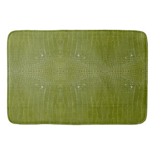 Lime Green Alligator Texture Print Bath Mat