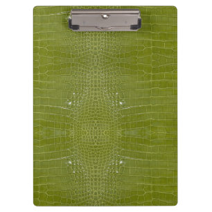 Lime Green Alligator Texture Print Clipboard