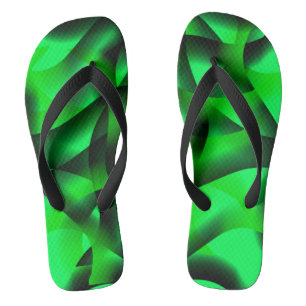 Lime green and black curling, with shadow? jandals