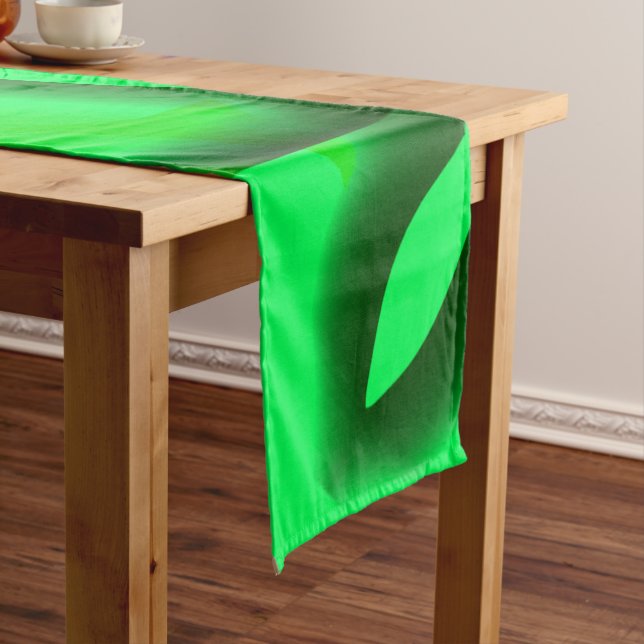 Lime green and black curling, with shadow? short table runner (In Situ)