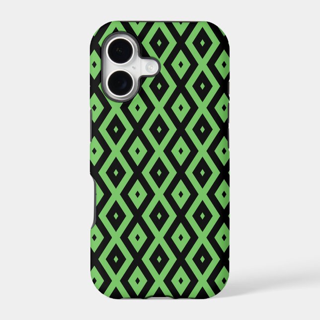 Lime green and black diamond pattern (Back)