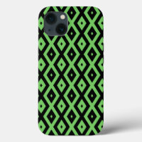 Lime green and black diamond pattern Case-Mate iPh