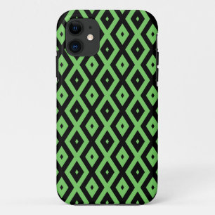 Lime green and black diamond pattern Case-Mate iPhone case