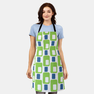 Lime Green and Blue Rectangles Apron