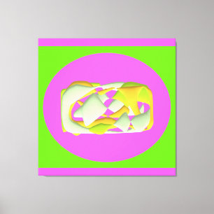 Lime Green and bright purple patterns      Canvas Print