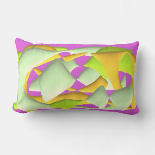 Lime Green and bright purple patterns Light Swi Lumbar Cushion