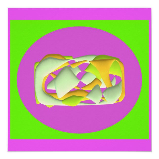 Lime Green and bright purple patterns       Poster (Front)