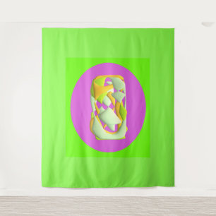 Lime Green and bright purple patterns     Tapestry