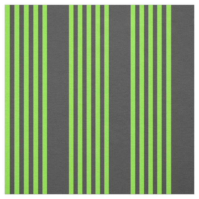 Lime green and charcoal five stripes pattern fabric (Swatch)