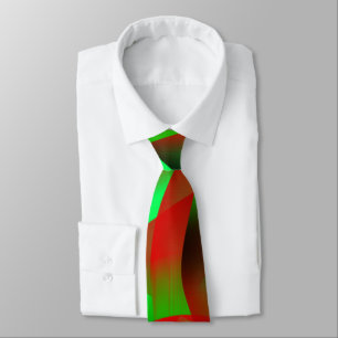 Lime green and clear red curling, with shadow? tie