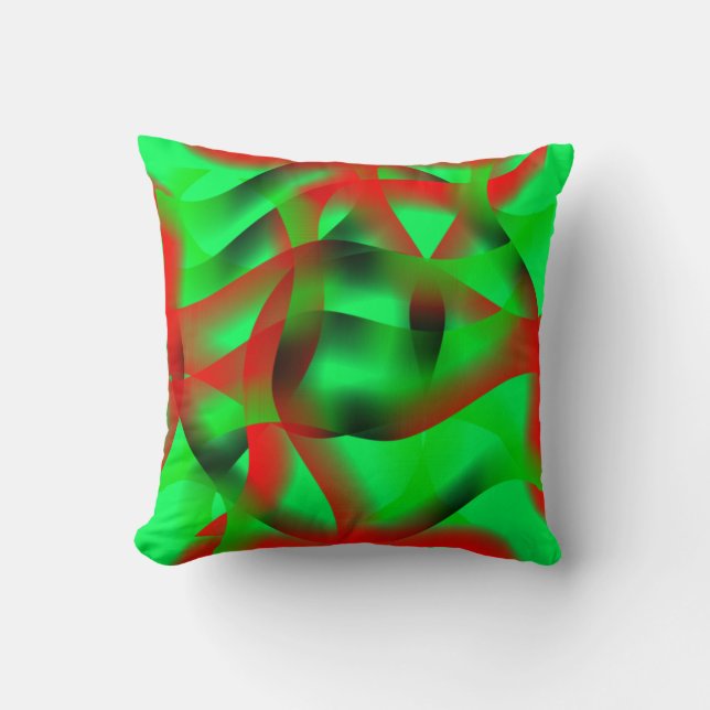 Lime green and clear red ripples, with shadow? cushion (Front)