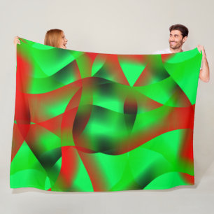 Lime green and clear red ripples, with shadow? fleece blanket