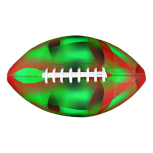 Lime green and clear red ripples, with shadow? football