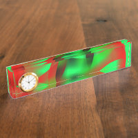 Lime green and clear red ripples, with shadow?