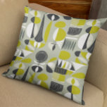 Lime Green and Grey Mid-Century Modern  Cushion<br><div class="desc">This design may be personalised by choosing the Edit Design option. You may also transfer onto other items. Contact me at colorflowcreations@gmail.com or use the chat option at the top of the page if you wish to have this design on another product or need assistance. See more of my designs...</div>