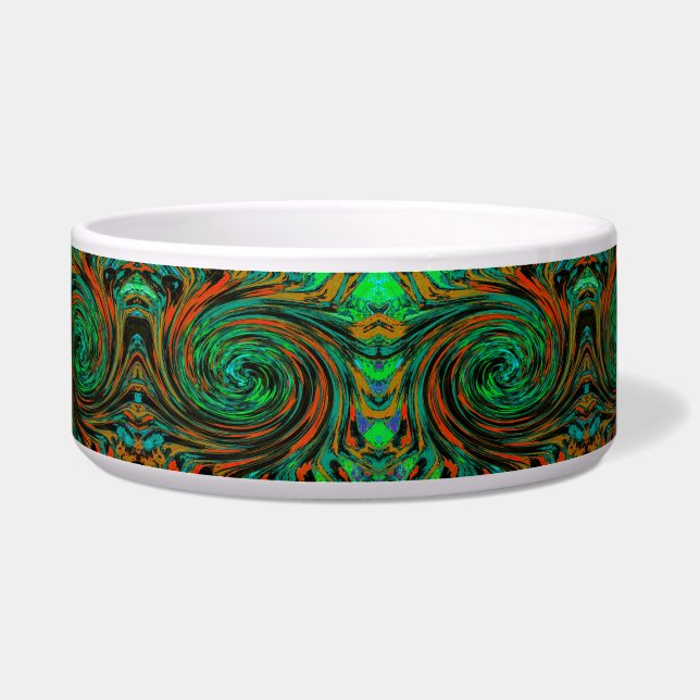 Lime Green and Orange Abstract Retro Twirl (Right)