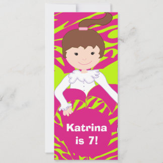 Lime Green and Pink Slumber Party Invitation