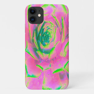 Lime Green and Pink Succulent Sedum Rosette Case-Mate iPhone Case