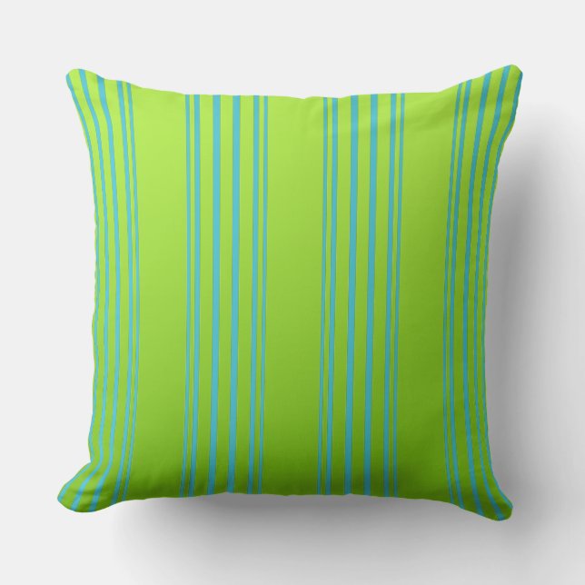 Lime Green And Turquoise Cushion (Front)