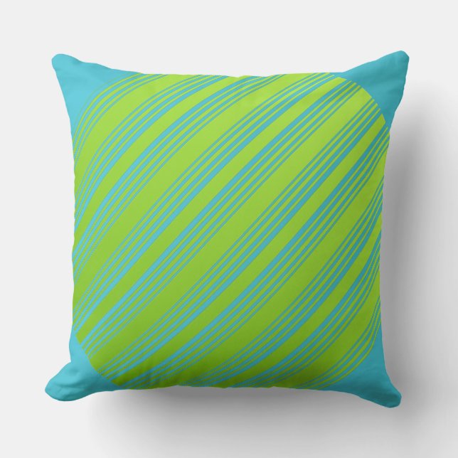 Lime Green And Turquoise Cushion (Front)