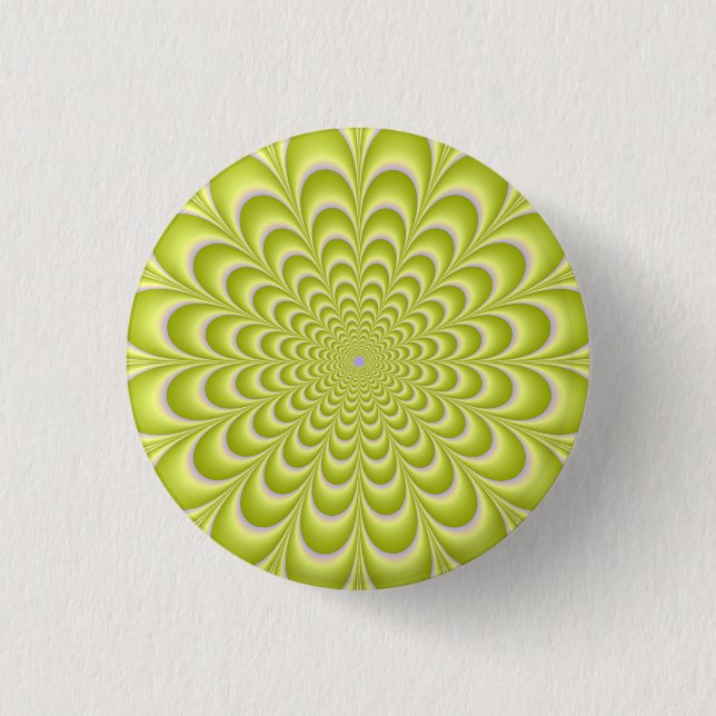 Lime Green and Violet Rosette Button (Front)