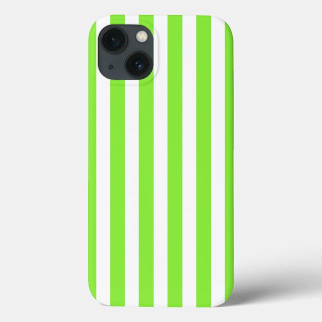 Lime green and white candy stripes Case-Mate iPhon Case-Mate iPhone Case (Back)