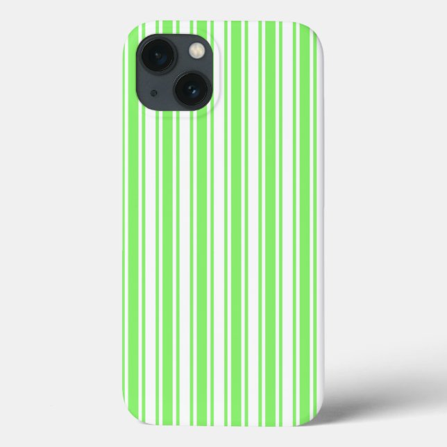 Lime green and white candy stripes Case-Mate iPhon Case-Mate iPhone Case (Back)