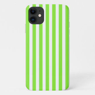 Lime green and white candy stripes Case-Mate iPhone case