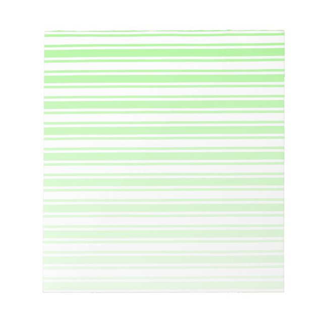Lime green and white candy stripes notepad (Front)