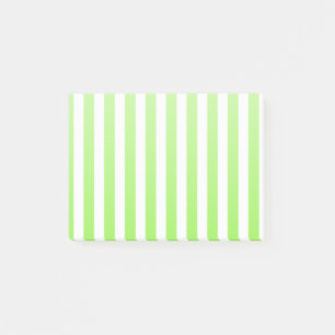 Lime green and white candy stripes post-it notes