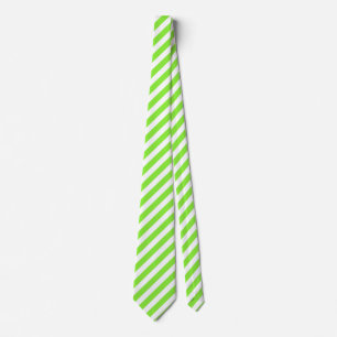 Lime green and white candy stripes tie