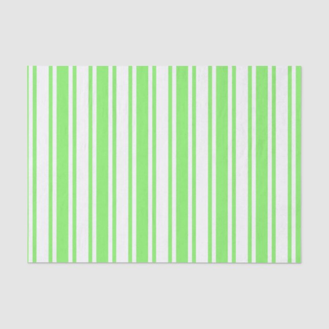 Lime green and white candy stripes tissue paper (Front)