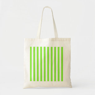 Lime green and white candy stripes tote bag