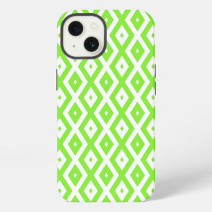 Lime green and white diamond pattern Case-Mate iPh iPhone 13 Case