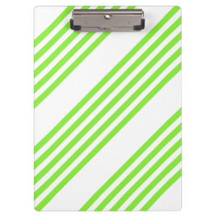 Lime green and white five stripes pattern clipboard