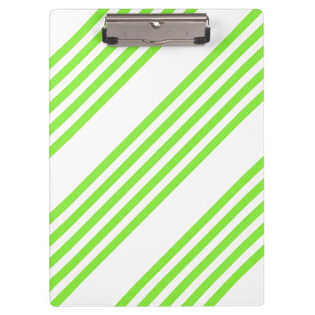 Lime green and white five stripes pattern clipboard (Front)