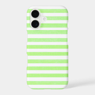 Lime Green and White Stripe Apple iPhone X Case