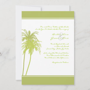 Lime Green and White Tropical Palms Invitation