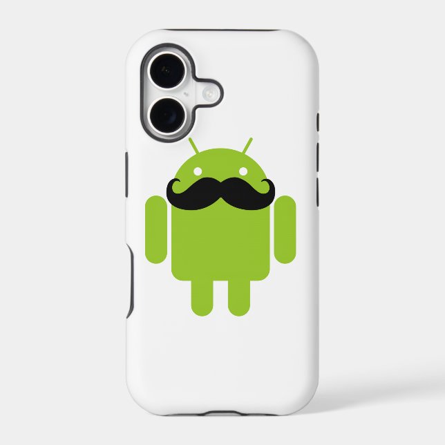 Lime Green Android Robot Moustache (Back)