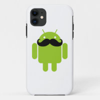 Lime Green Android Robot Moustache