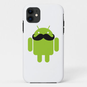 Lime Green Android Robot Moustache Case-Mate iPhone Case