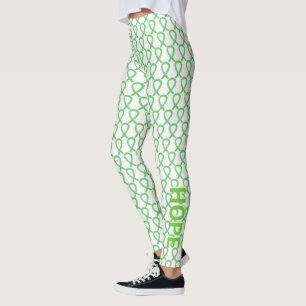 Lime Green Awareness Ribbon Custom Art Leggings