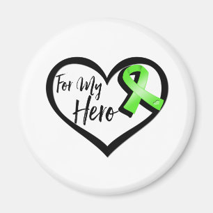 Lime Green Awareness Ribbon For My Hero Magnet