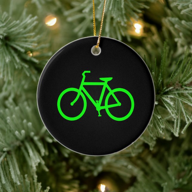 Lime Green Bike Ceramic Tree Decoration (Tree)